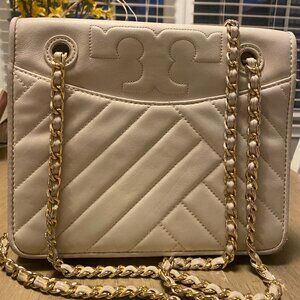 Tory Burch Alexa Convertible Leather Shoulder Bag  Birch